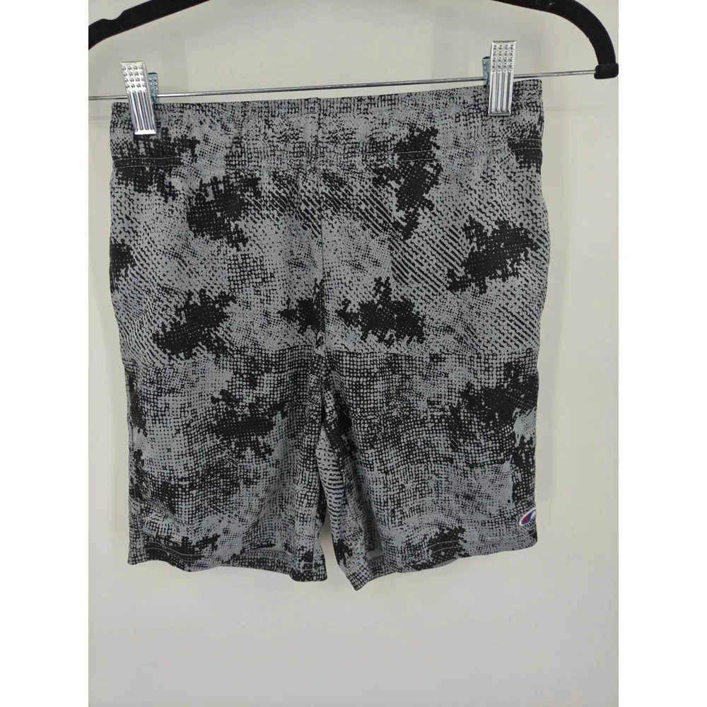 Champion Boys Gray Black Digital Print Athletic Shorts Size L 14/16 1577507